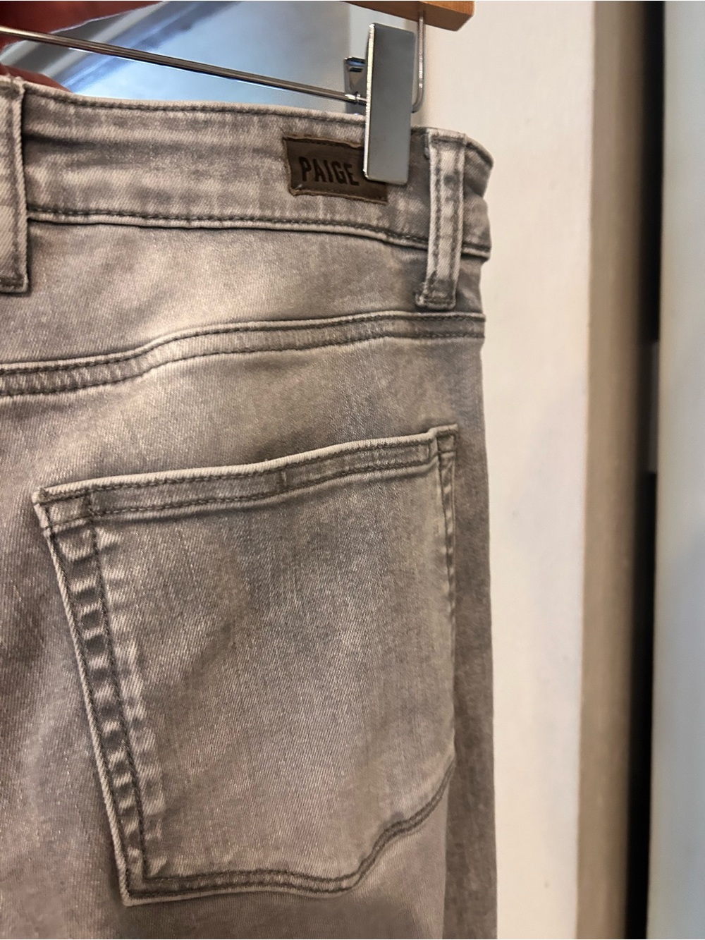 PAIGE Gray Button-Fly Denim Jeans - Picture 3 of 4